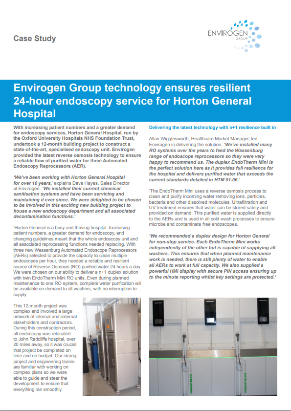 Endoscopy Unit Horton General Hospital Case Study Envirogen Group