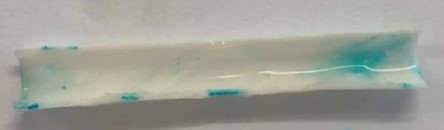 Example African Blue Dye testing post-chemical soak