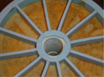 Example of a fouled RO spiral wound membrane