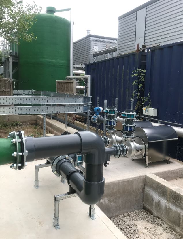 Pipework for chlorine dosing tanks